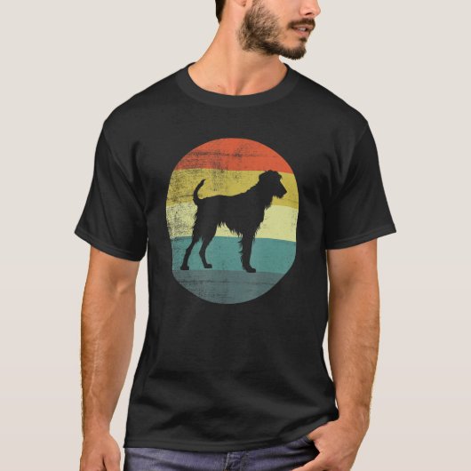 Retro Vintage Design Irish Wolfhound Dog T-Shirt (Vorderseite)