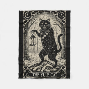 Retro Vintage Die Yule-Katze Tarotkarte Dunkle Wei Fleecedecke