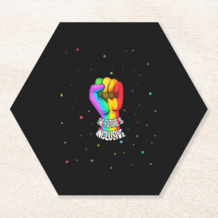 Retro Vintage Die Zukunft Ist Inklusiv LGBT Schwul Untersetzer