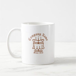 Retro-Vintage-Diner-Liebe-Tisch-Braun-Symbol Kaffeetasse