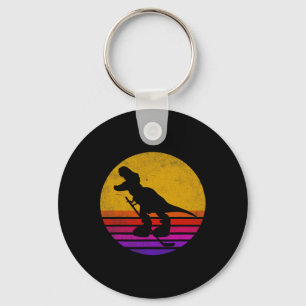 Retro Vintage Dinosaur Eishockey Dinosaur Schlüsselanhänger