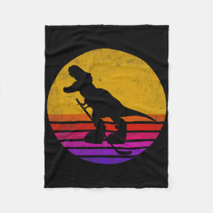 Retro Vintage Dinosaur Eishockey Dinosaurier  Fleecedecke