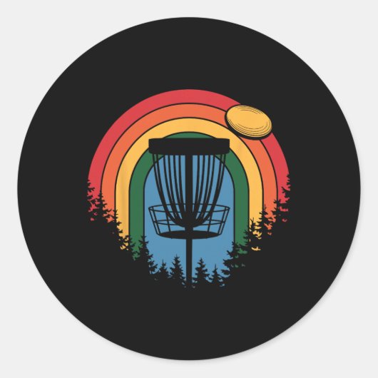 Retro Vintage Disc Golf _2 Runder Aufkleber (Vorderseite)