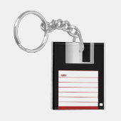 Retro-Vintage Diskette Schlüsselanhänger (Vorderseite links)