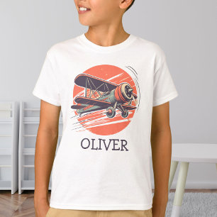 Retro Vintage Doppeldecker personalisiert T-Shirt