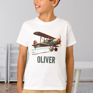 Retro Vintage Doppeldecker personalisiert T-Shirt