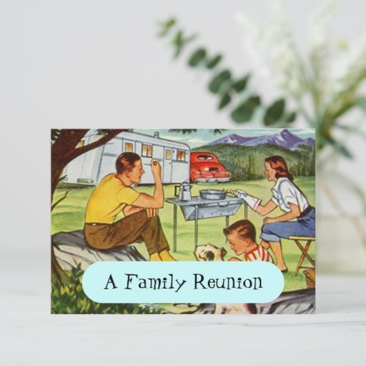 Retro Vintage Einladung (Stehend Vorderseite)