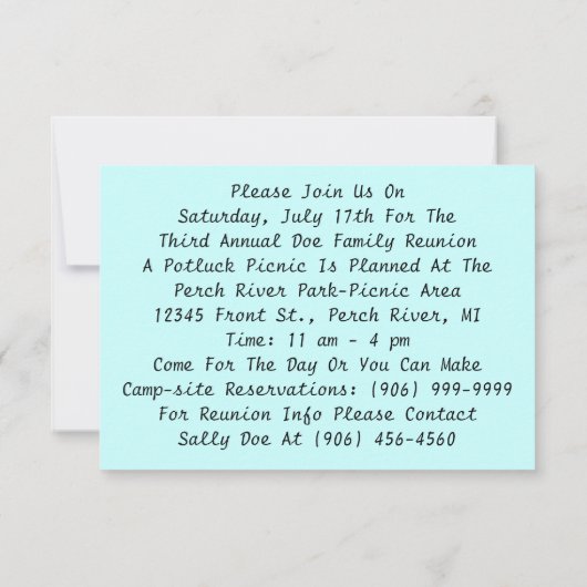 Retro Vintage Einladung (Rückseite)