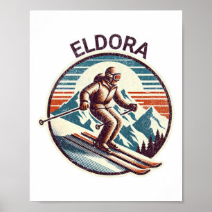 Retro Vintage Eldora Colorado Skigebiet Winter Sk Poster