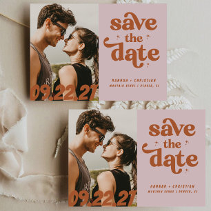 Retro Vintage Elegante Skript-Foto-Hochzeit Save The Date