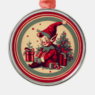 Retro-Vintage-Elfen-Weihnachtsschmuck Ornament Aus Metall