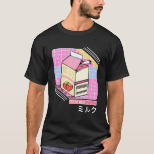 Retro Vintage Erdbeermilch Lustiger Japanischer Ot T-Shirt