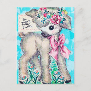 Retro Vintage Erstes Ostern Grußkarte Feiertagspostkarte