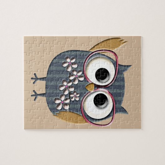 Retro Vintage Eule Puzzle (Horizontal)