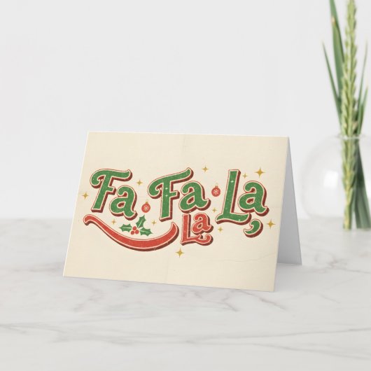 Retro Vintage Fa La La Weihnachten (Vorderseite)