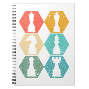 RETRO VINTAGE FARB SCHACH NOTIZBUCH NOTIZBLOCK