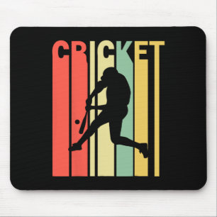 Retro Vintage Farben Cricketspieler Mousepad
