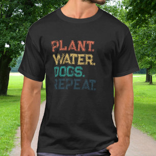 Retro Vintage Farben Pflanze Wasser Hunde wiederho T-Shirt