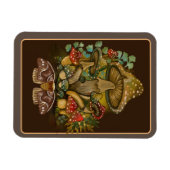 Retro Vintage Farben Pilz & Modekunst Magnet (Horizontal)