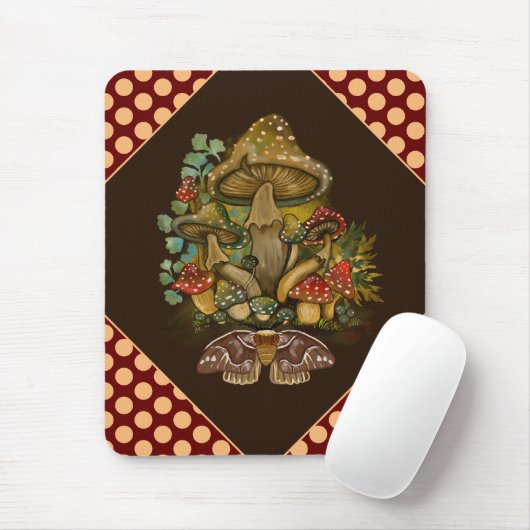 Retro Vintage Farben Pilz & Modekunst Mousepad (Mit Mouse)