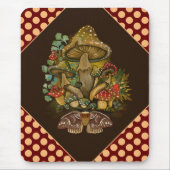 Retro Vintage Farben Pilz & Modekunst Mousepad (Vorne)
