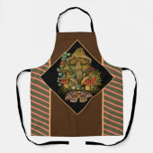 Retro Vintage Farben Pilz & Modekunst Schürze (Vorderseite)