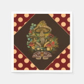 Retro Vintage Farben Pilz & Modekunst Serviette (Vorderseite)
