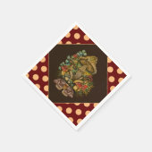 Retro Vintage Farben Pilz & Modekunst Serviette (Ecke)