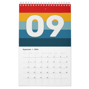 Retro Vintage Farbige Fette Streifen  Kalender