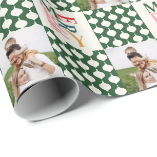 Retro-vintage-farbige Typografie Weihnachtsfoto Geschenkpapier