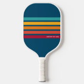 Retro-Vintage Farblinien Personalisierter Text Pickleball Schläger (Vorderseite)