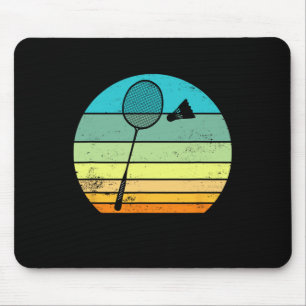 Retro Vintage Federballschläger Badminton Spieler Mousepad