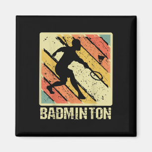 Retro Vintage Federballspieler Badminton  Magnet