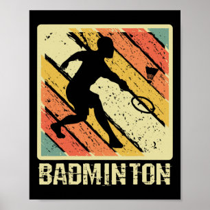 Retro-Vintage-Federballspieler Badminton Poster