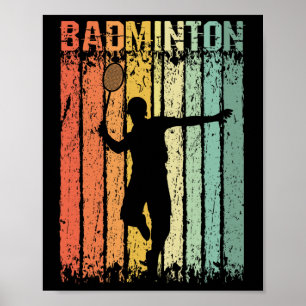 Retro Vintage Federballspieler Badminton  Poster