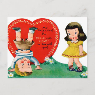 Retro Vintage Feiertag Valentins-Pärchen Postkarte