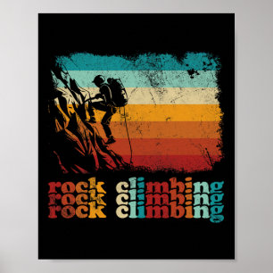 Retro Vintage Felsenkletterer Klettern  Poster
