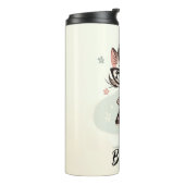 Retro Vintage feminine Kitten mit katzenbrille Thermosbecher (Nach links gedreht)