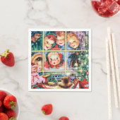 Retro-Vintage Fensterläden Weihnachten Serviette (Beispiel)