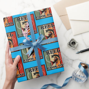 Retro Vintage Fischerei Rollen Cooler Vater Fische Geschenkpapier