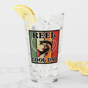 Retro Vintage Fischerei Rollen Cooler Vater Fische Glas