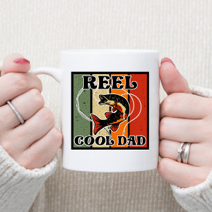 Retro Vintage Fischerei Rollen Cooler Vater Fische Kaffeetasse