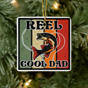 Retro Vintage Fischerei Rollen Cooler Vater Fische Keramikornament
