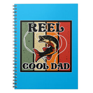 Retro Vintage Fischerei Rollen Cooler Vater Fische Notizblock
