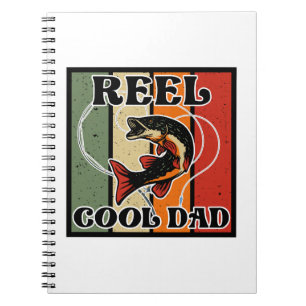 Retro Vintage Fischerei Rollen Cooler Vater Fische Notizblock