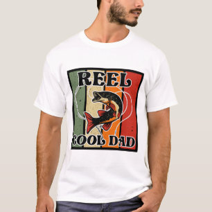 Retro Vintage Fischerei Rollen Cooler Vater Fische T-Shirt