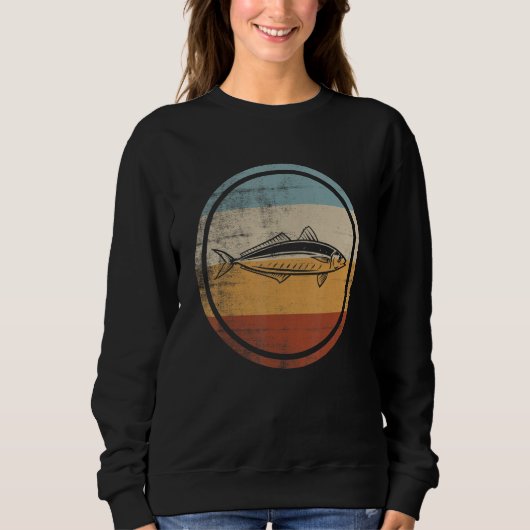 Retro Vintage Fishing Round Scad Fish Sweatshirt (Vorderseite)