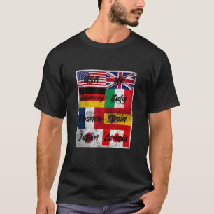 Retro-Vintage-Flaggen der Welt Illustration Grafik T-Shirt