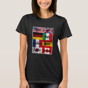 Retro Vintage-Flaggen der Welt Illustration Grap T-Shirt