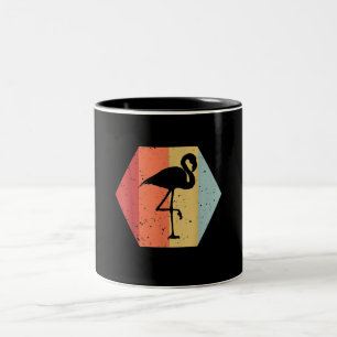 Retro-Vintage-Flamingo Süßer Flamingo-Fan Zweifarbige Tasse